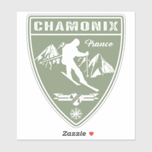 Ski Chamonix Frankrike Klistermärken