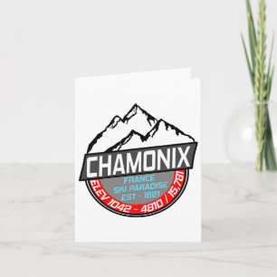 Ski Chamonix T-shirt Mont Blanc Frankrike skidåkni Kort