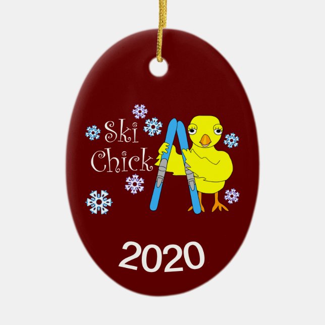 Ski-Chick Julgransprydnad Keramik (Framsidan)