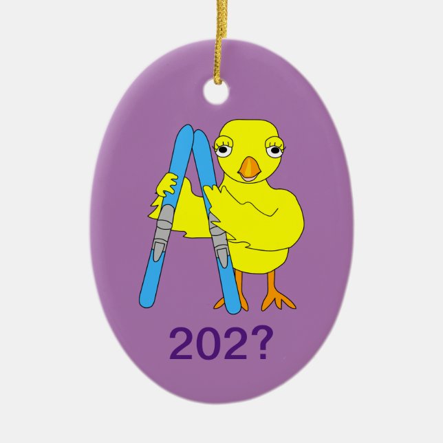 Ski-Chick Julgransprydnad Keramik (Framsidan)