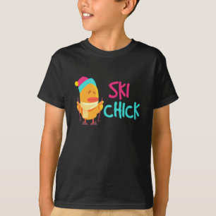 Ski Chick Skiing Winter Sports-Chickar T Shirt