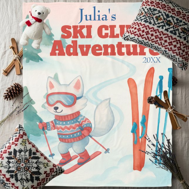 Ski Club Adventure Name Arctic Fox Fleecefilt (Ski Club Adventure Name Arctic Fox Fleece Blanket)