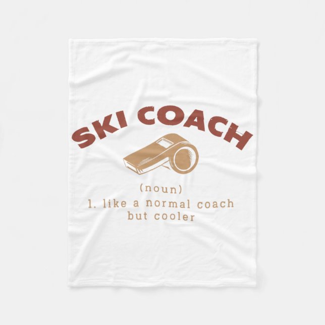 Ski Coach Definition Funny Skiing Instructor Humor Fleecefilt (Framsidan)