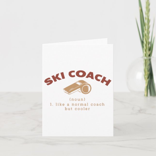 Ski Coach Definition Funny Skiing Instructor Humor Kort (Framsida)