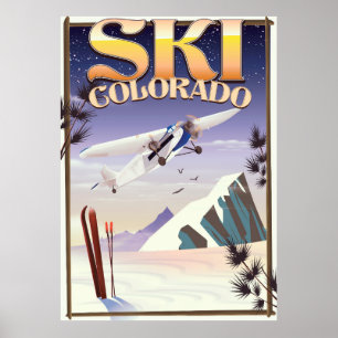 Ski colorado vintage resor poster
