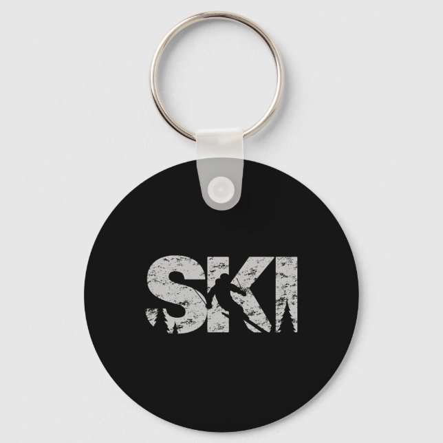 Ski Cool skidstil Alpin skidåkare present kvinnor  Nyckelring (Framsida)