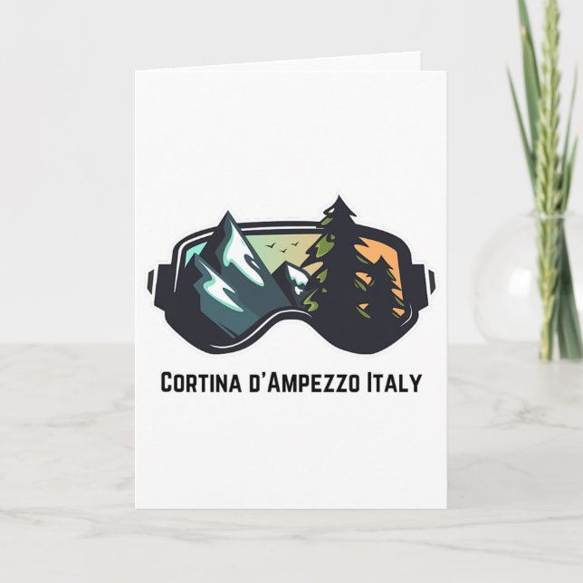 Ski Cortina D'ampezzo Italien Mountain Skiing T Ma Kort (Framsida)