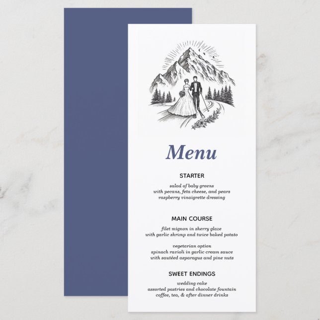 Ski Couple Menu Meny (Fram/baksida)