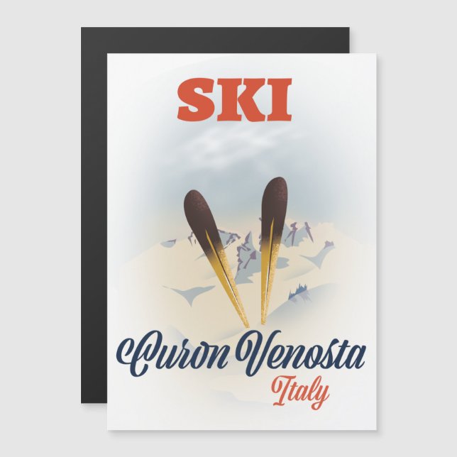Ski Curon Venosta Italien ski poster (Fram/baksida)
