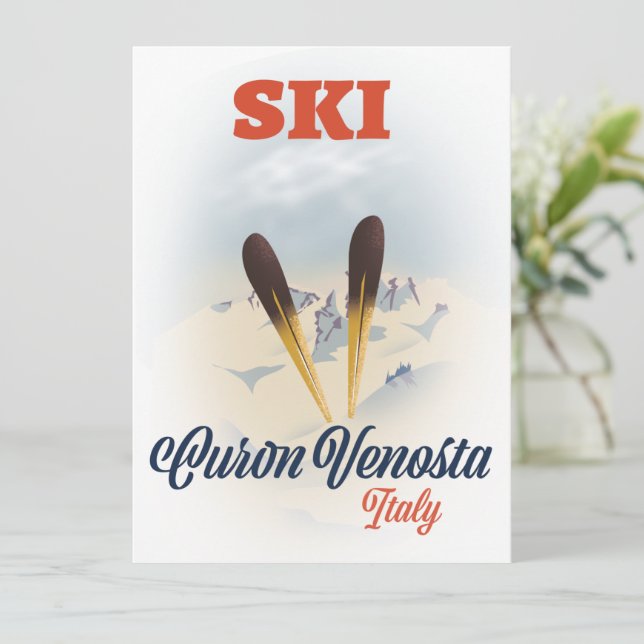 Ski Curon Venosta Italien ski poster (Stående Fram)