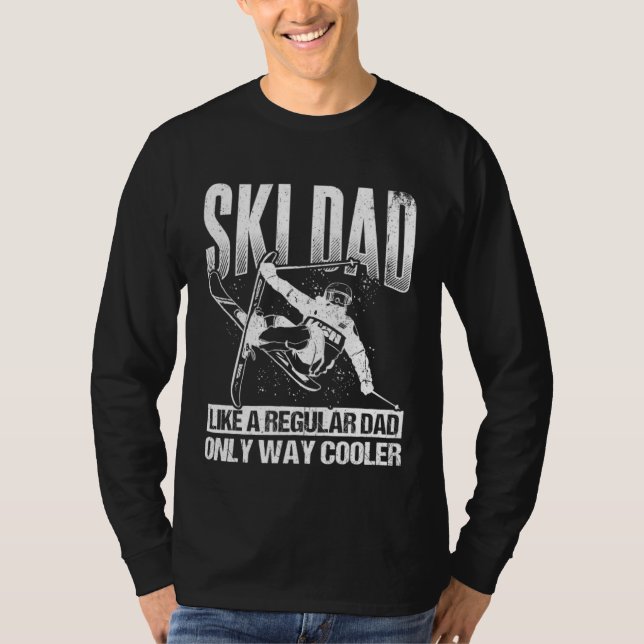 Ski Dad Cool Dad Best Dad Mountains Skiing Winters T Shirt (Framsida)