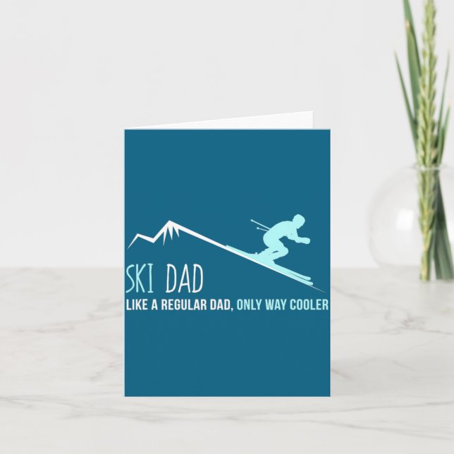 Ski Dad Funny Cute Winter Skiing Gift  Kort (Framsida)