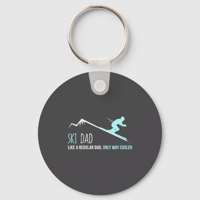 Ski Dad Funny Cute Winter Skiing Gift  Nyckelring (Framsida)