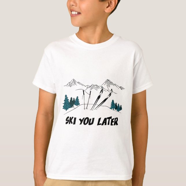 Ski dig senare Ski Resort Winter Scene T Shirt (Framsida)