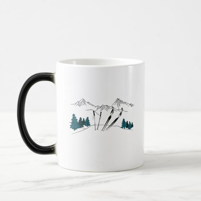 Ski dig senare Ski Scene Winter Sports Magisk Mugg (Vänster)