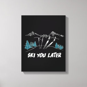Ski dig senare Winter Sports i bergsområden Canvastryck