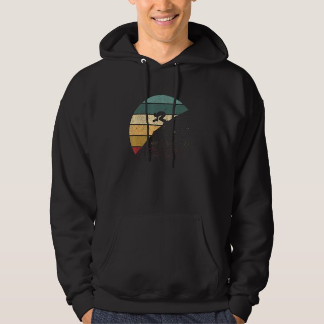 Ski Downhill Funny Drifting Skier Snow Winter Spor Hoodie (Framsida)