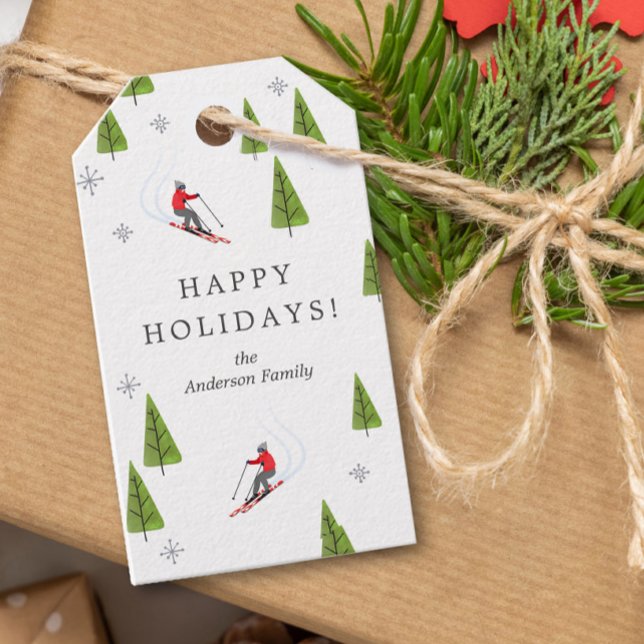 Ski Downhill Glad helg Presentetikett (Skapare uppladdad)