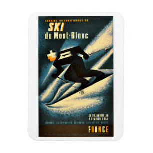 Ski du Mont-Blanc Vintage resor Poster Magnet