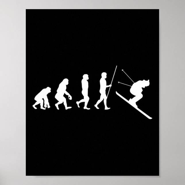 Ski Evolution Skidåkning Skidåkare Present  Poster (Framsidan)