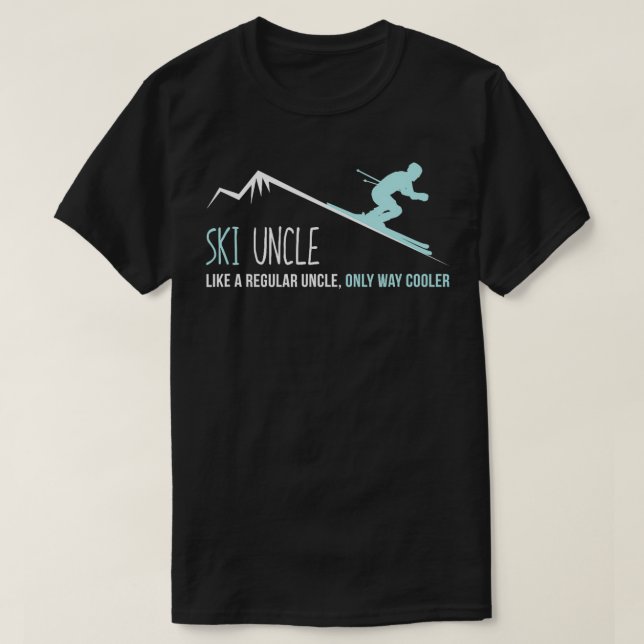 Ski farbror Funny Cute Winter Skiing Gift T Shirt (Design framsida)
