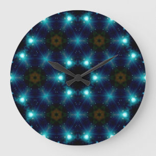 Ski-Fi Galaxy Blue Light abstrakt art Stor Klocka