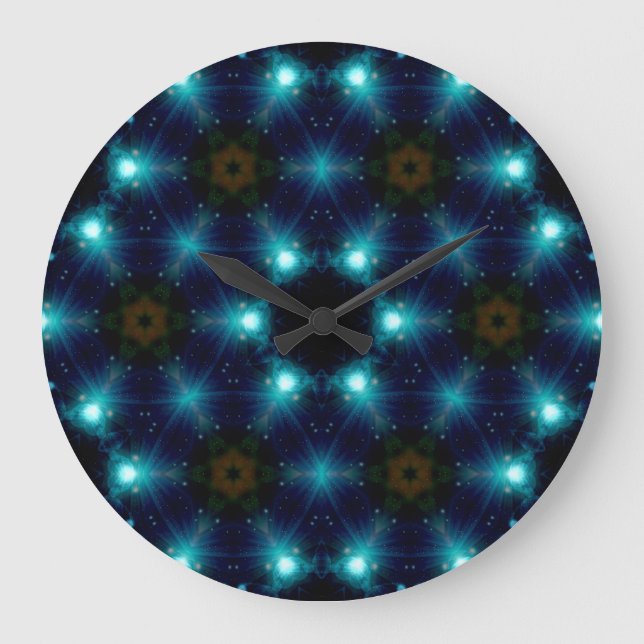 Ski-Fi Galaxy Blue Light abstrakt art Stor Klocka (Framsida)