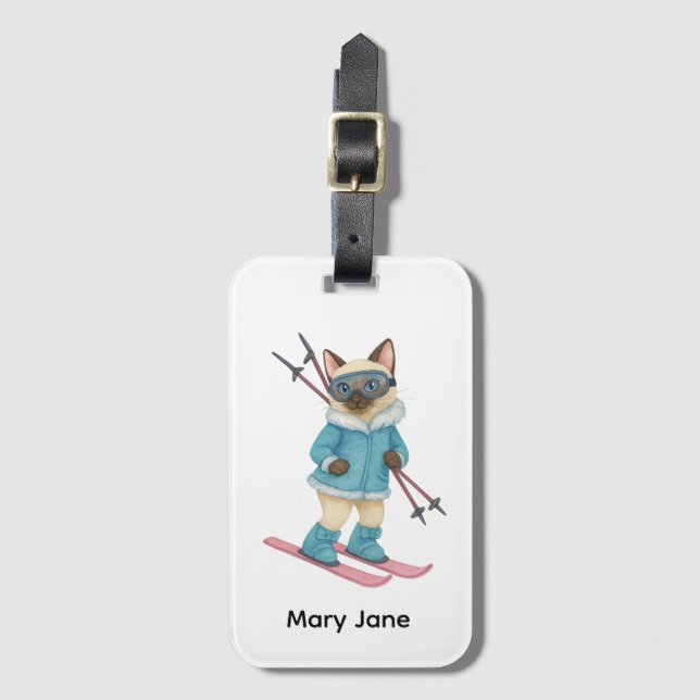 Ski för Bachelorette Party Siamese cat lovers Bagagebricka (Framsida vertikal)