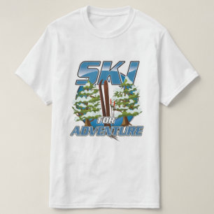 Ski för logotyp av resor i äventyr t shirt