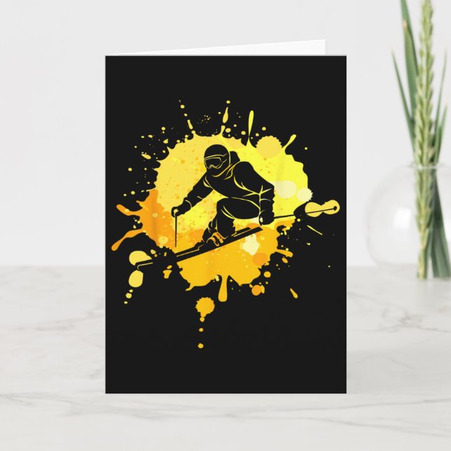 Ski For Skiier Boys Retro Skiing  Kort (Framsida)