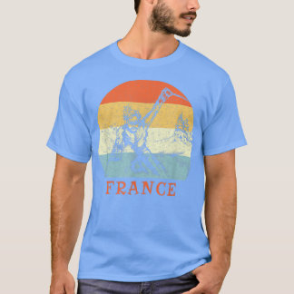Ski Frankrike Vintage Snö Skiing Vacation569 T Shirt