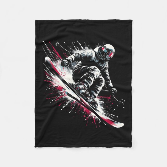 Ski Freestyle Skiing Freeski Winter Extreme Sports Fleecefilt (Framsidan)