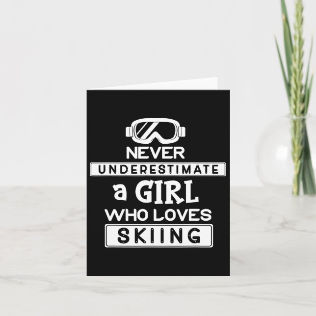 Ski Girl underskatta aldrig en flicka som Kärlek S Kort (Framsida)