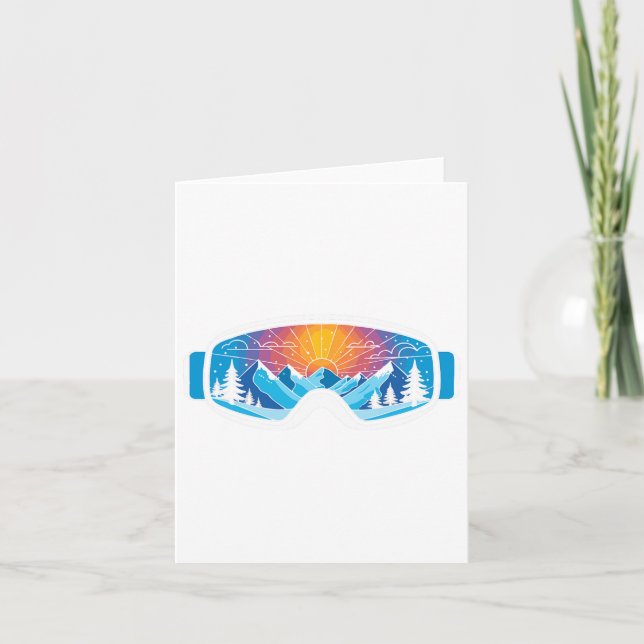 Ski Goggles Art Nature Mountain Minimalist Skiing Kort (Framsida)