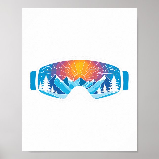 Ski Goggles Art Nature Mountain Minimalist Skiing Poster (Framsidan)
