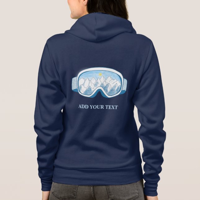 Ski Goggles Illustration Personlig Navy Blue T Shirt (Baksida)