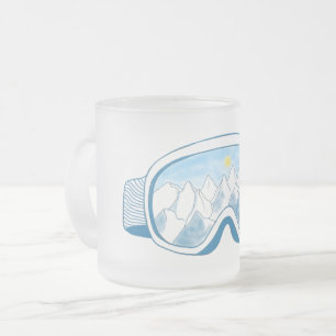Ski Goggles med reflektion av berg Frostad Glasmugg