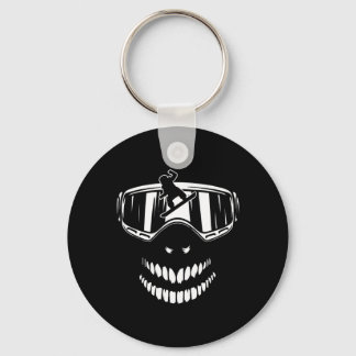 Ski Goggles med snurrande motiv för ett snöborat Nyckelring
