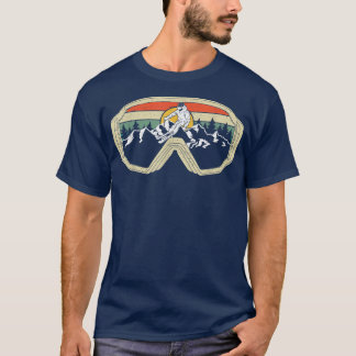 Ski Goggles Mountain Snö Skiing Retro Winter Vaca T Shirt