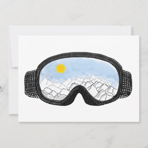 Ski Goggles Mountain View Illustration Inbjudningar