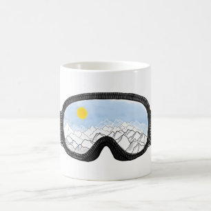 Ski Goggles Mountain View Illustration Kaffemugg