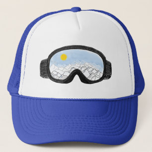 Ski Goggles Mountain View Illustration Keps