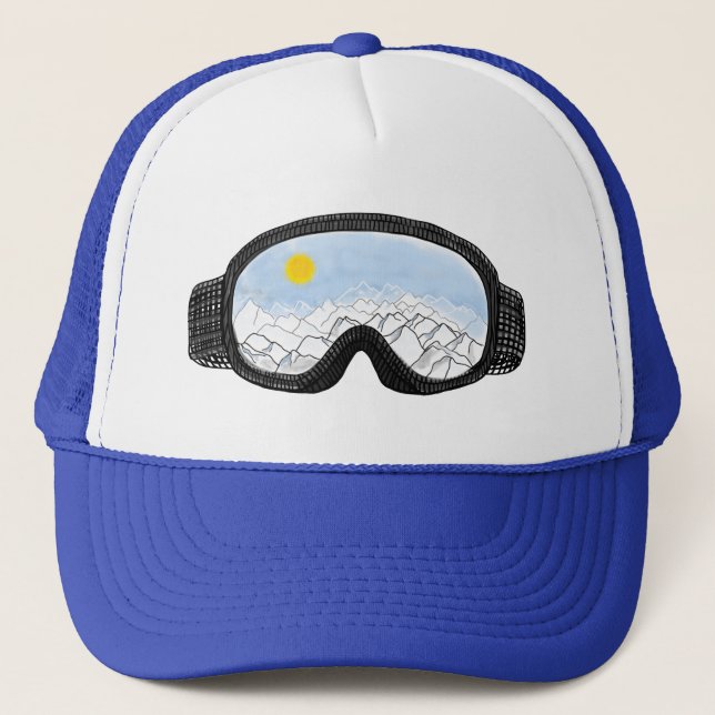 Ski Goggles Mountain View Illustration Keps (Framsida)