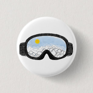 Ski Goggles Mountain View Illustration Knapp