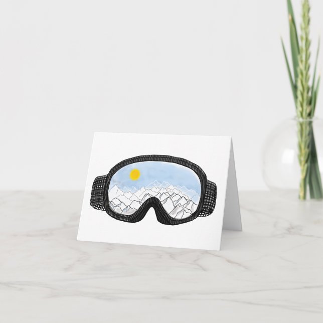 Ski Goggles Mountain View Illustration Kort (Framsida)