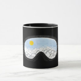 Ski Goggles Mountain View Illustration Mugg