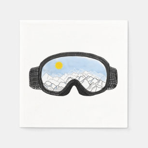 Ski Goggles Mountain View Illustration Pappersservett