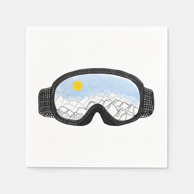 Ski Goggles Mountain View Illustration Pappersservett (Framsidan)