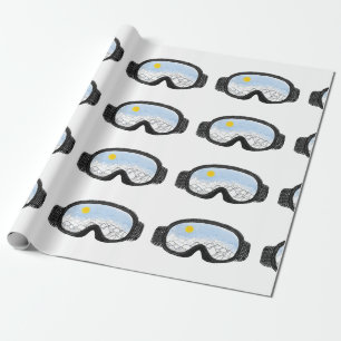 Ski Goggles Mountain View Illustration Presentpapper