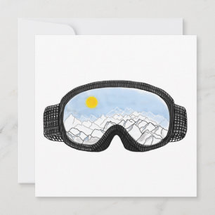 Ski Goggles Mountain View Illustration Tack Kort